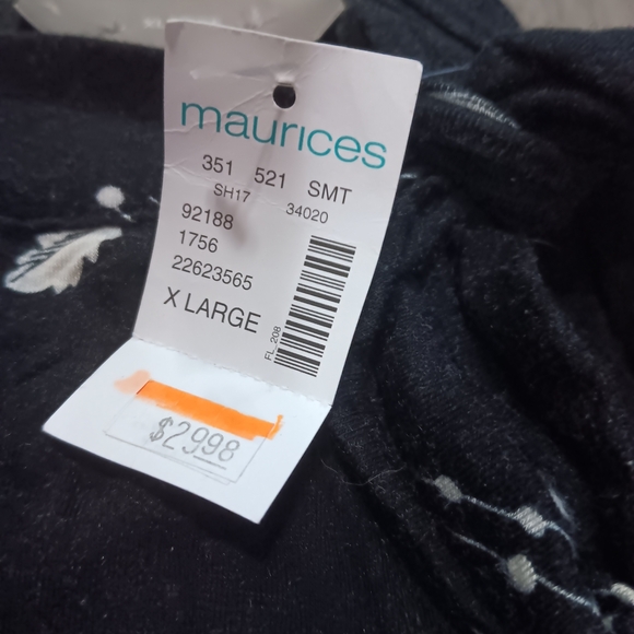 New Maurice's Floral Black Wrap Skirt - Picture 2 of 5
